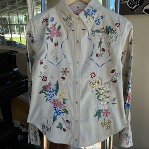 NWOT- The Ranch Wear Vintage Rebel Wear - Western Top Embroidered Corduroy New